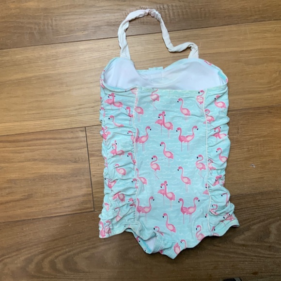 Janie and Jack Flamingo Halter Neck Swimsuit - Picture 2 of 5